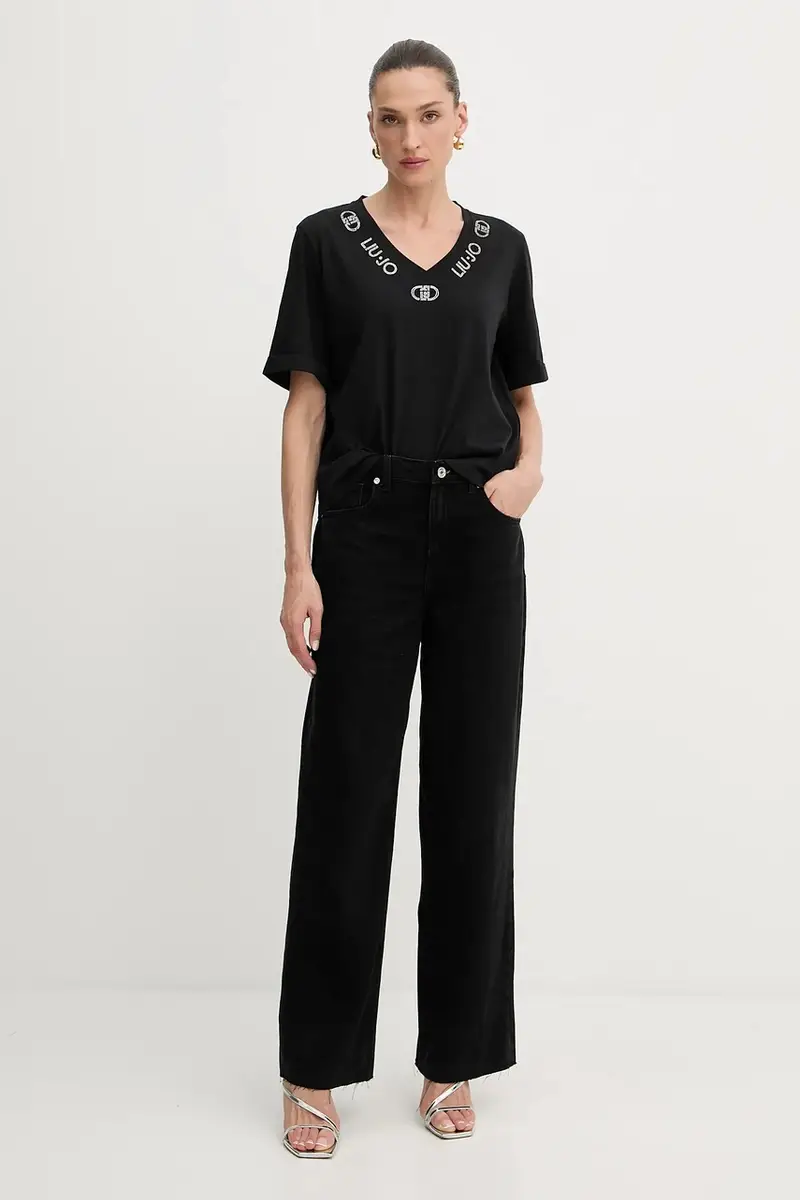 Liu Jo T-shirt Donna Nero 3426769 miniatura 2