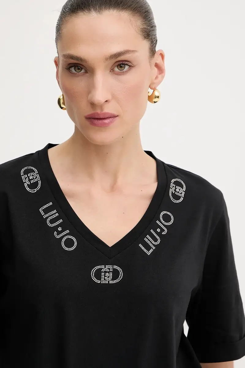 Liu Jo T-shirt Donna Nero 3426769 miniatura 4