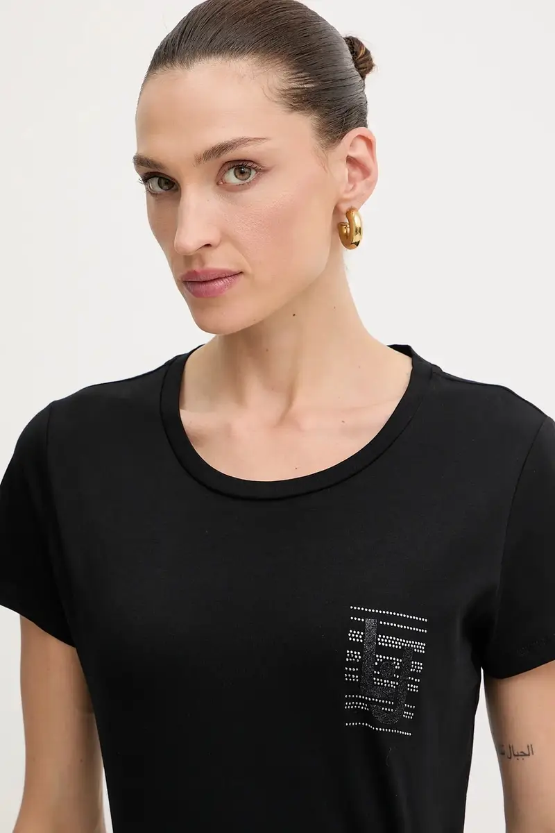Liu Jo T-shirt Donna Nero 3637321 miniatura 4