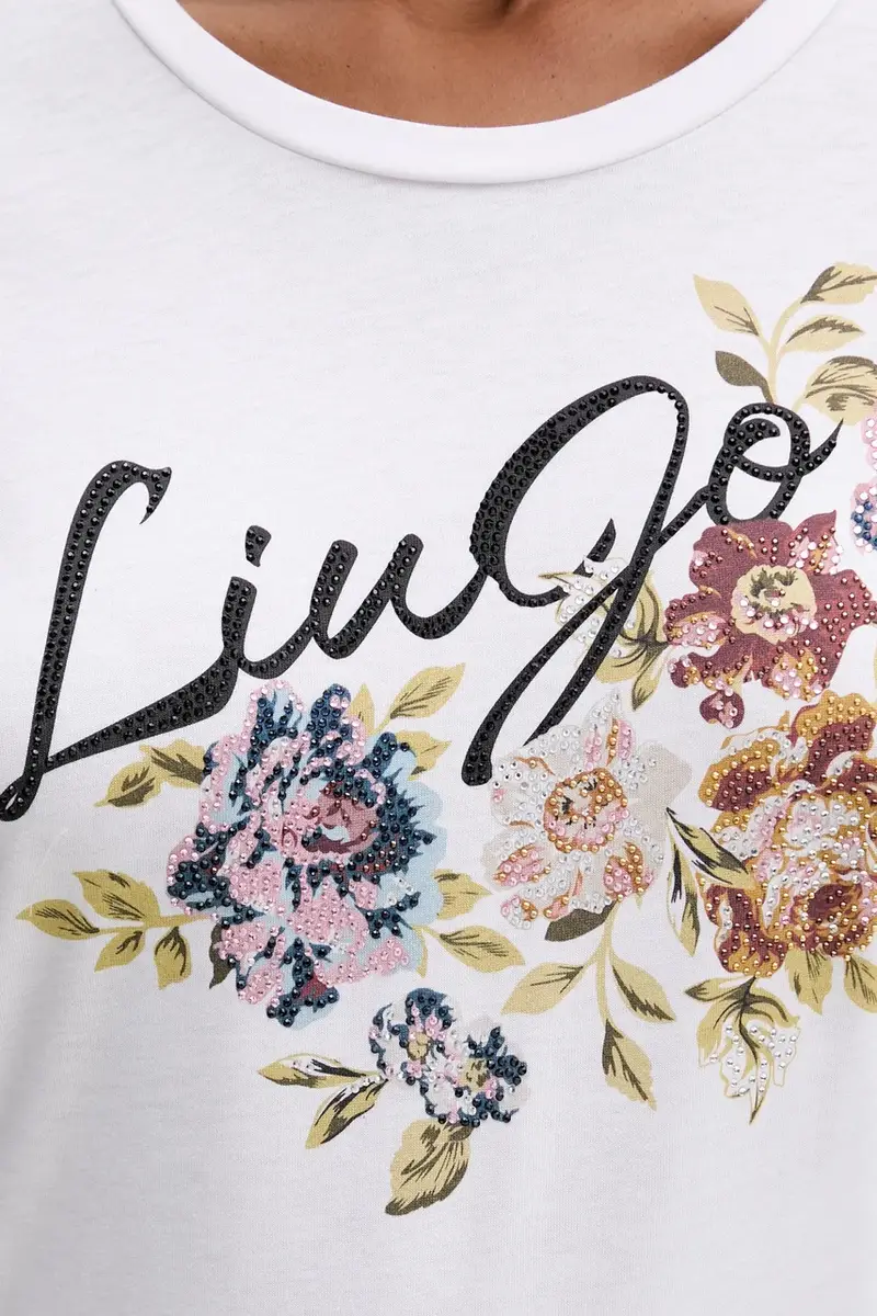 top a maniche lunghe in cotone colore bianco MF5464 JS923 miniatura 5