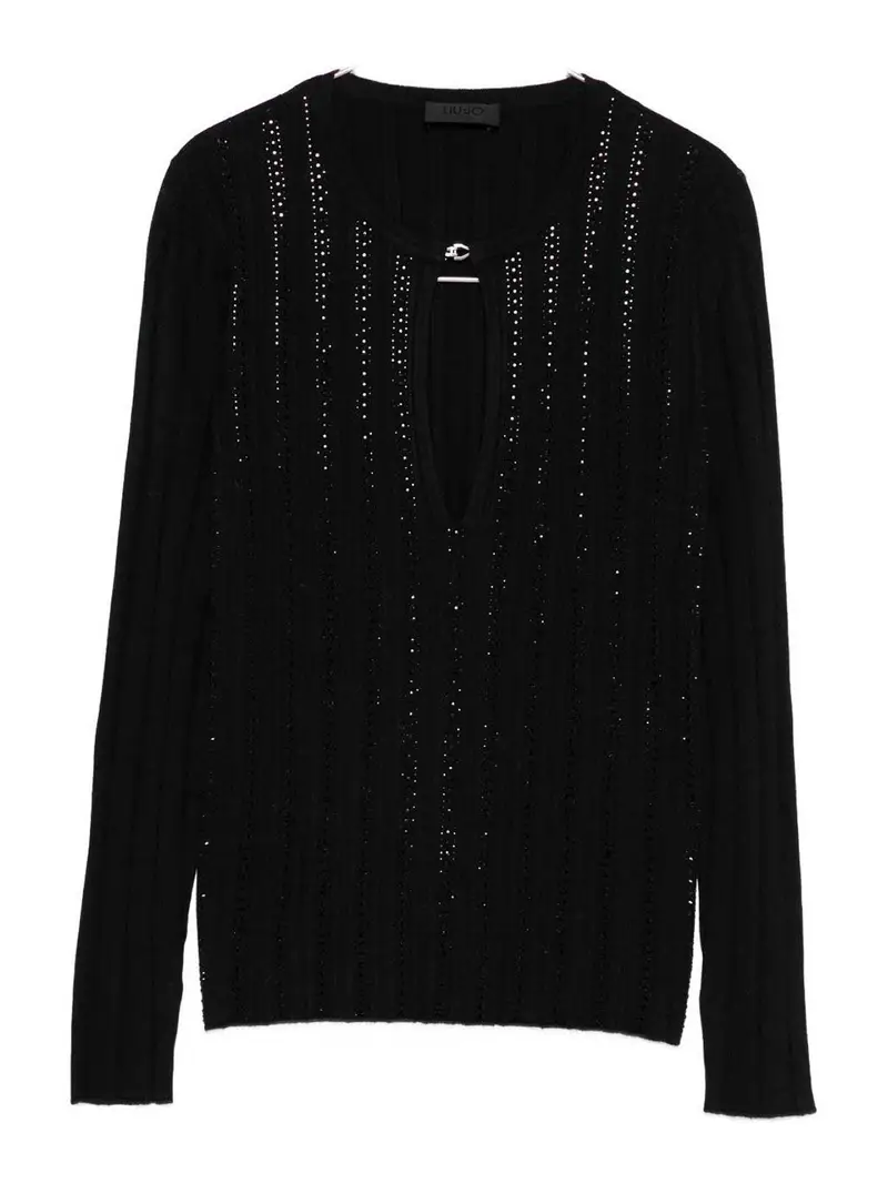Top Con Strass Nero