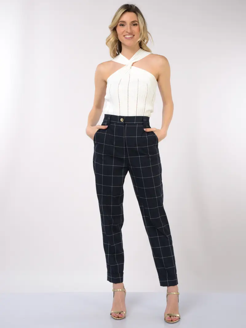 top da donna Liu Jo in maglia con lavorazione traforata e nodo Bianco miniatura 2