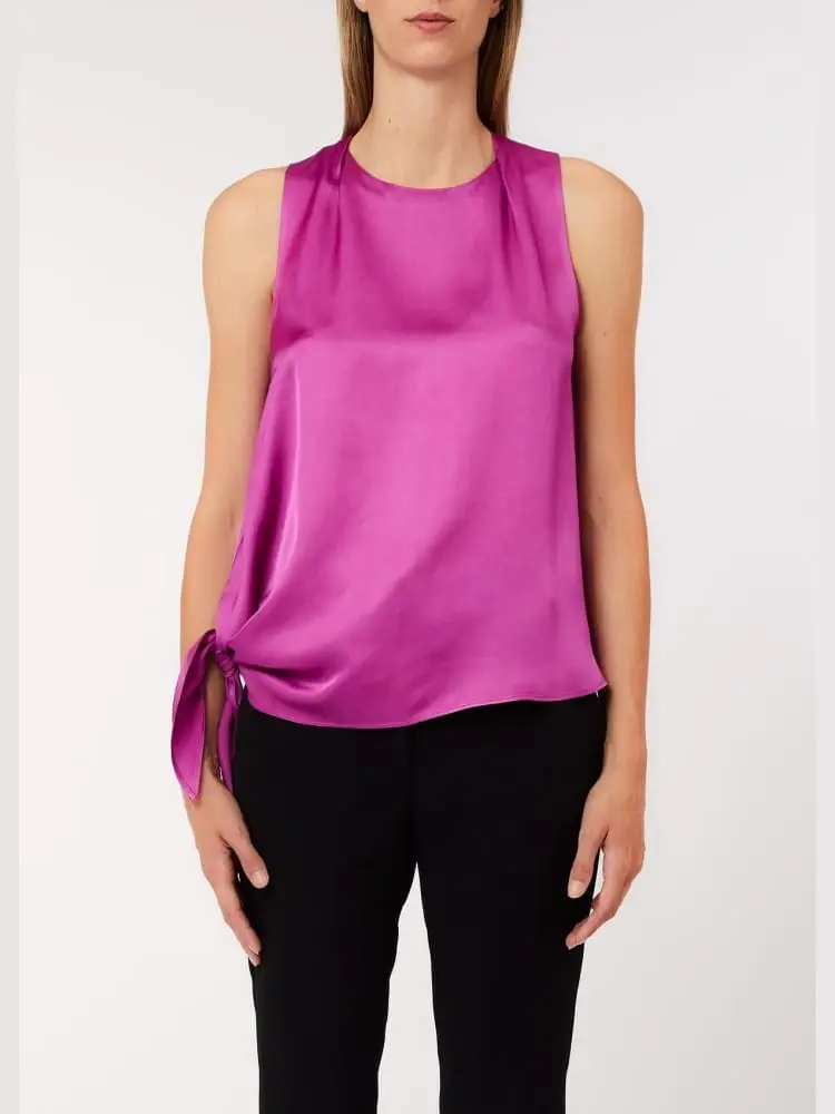 top donna asimmetrico fucsia