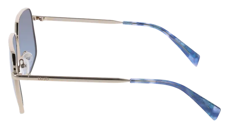 Liu Jo Unisex LJ162S 722 Occhiali da sole Metallo Oro Grigio Pilot Normale miniatura 2