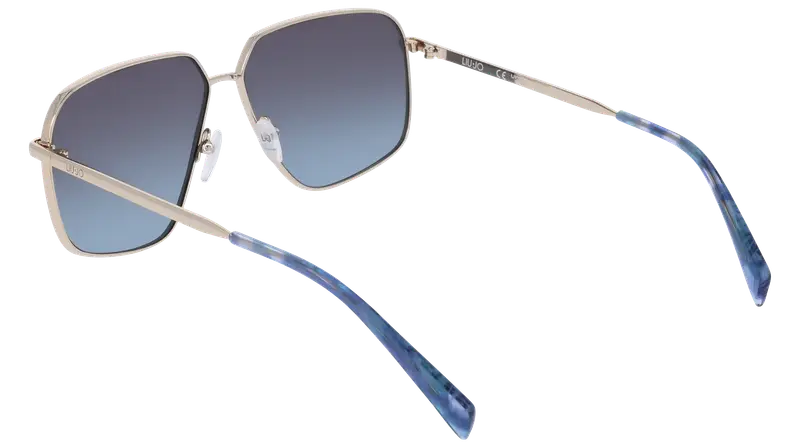 Liu Jo Unisex LJ162S 722 Occhiali da sole Metallo Oro Grigio Pilot Normale miniatura 3