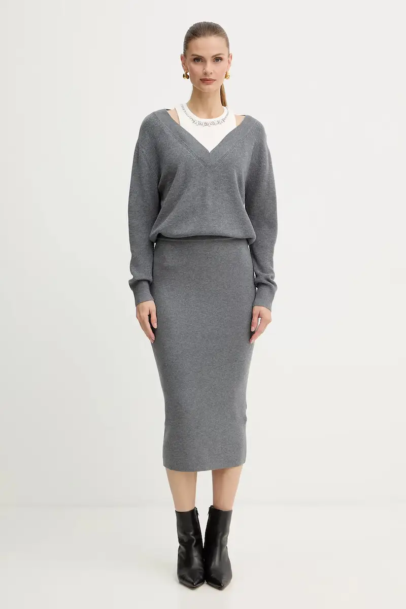 vestito con lana colore grigio MF5161 MA85Q miniatura 2