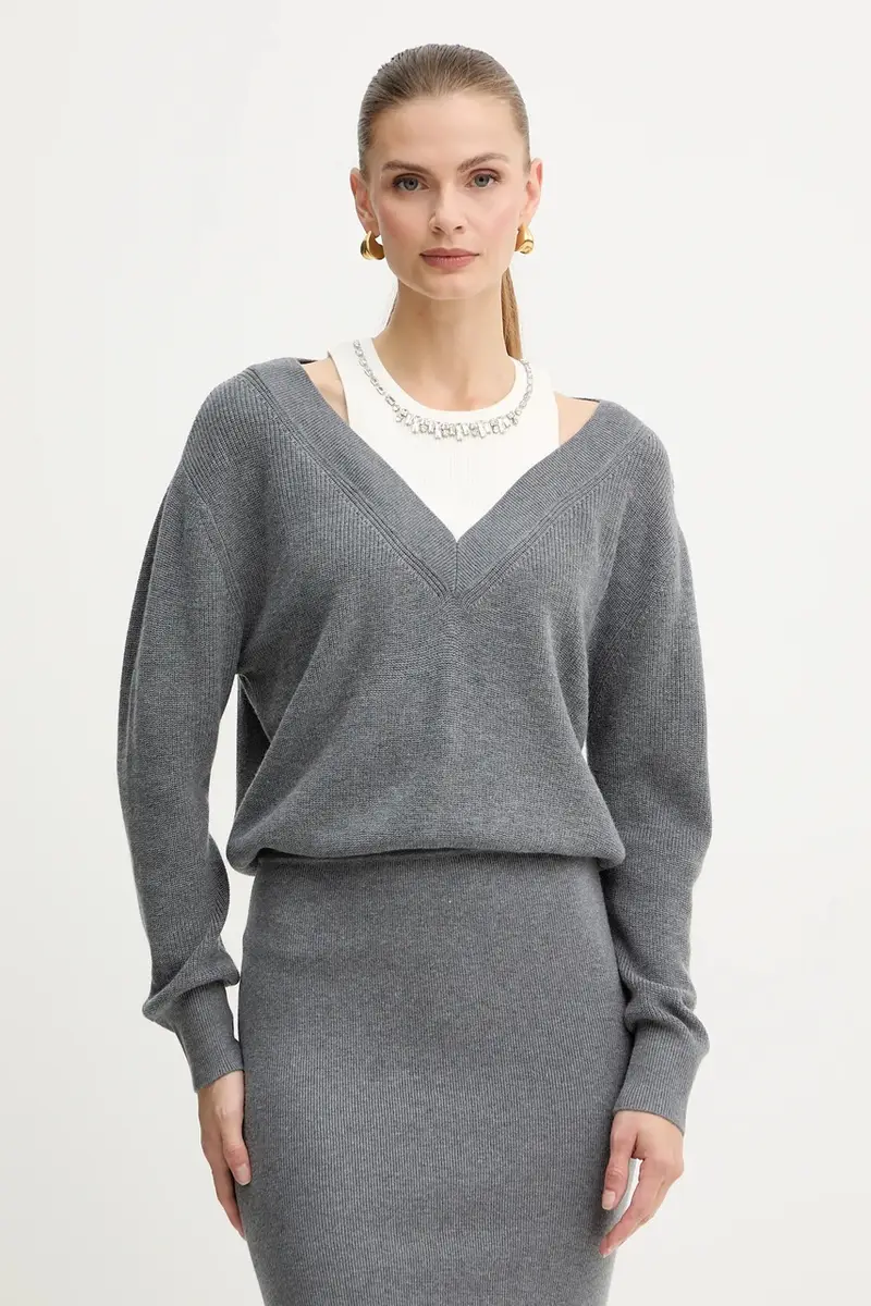 vestito con lana colore grigio MF5161 MA85Q miniatura 4