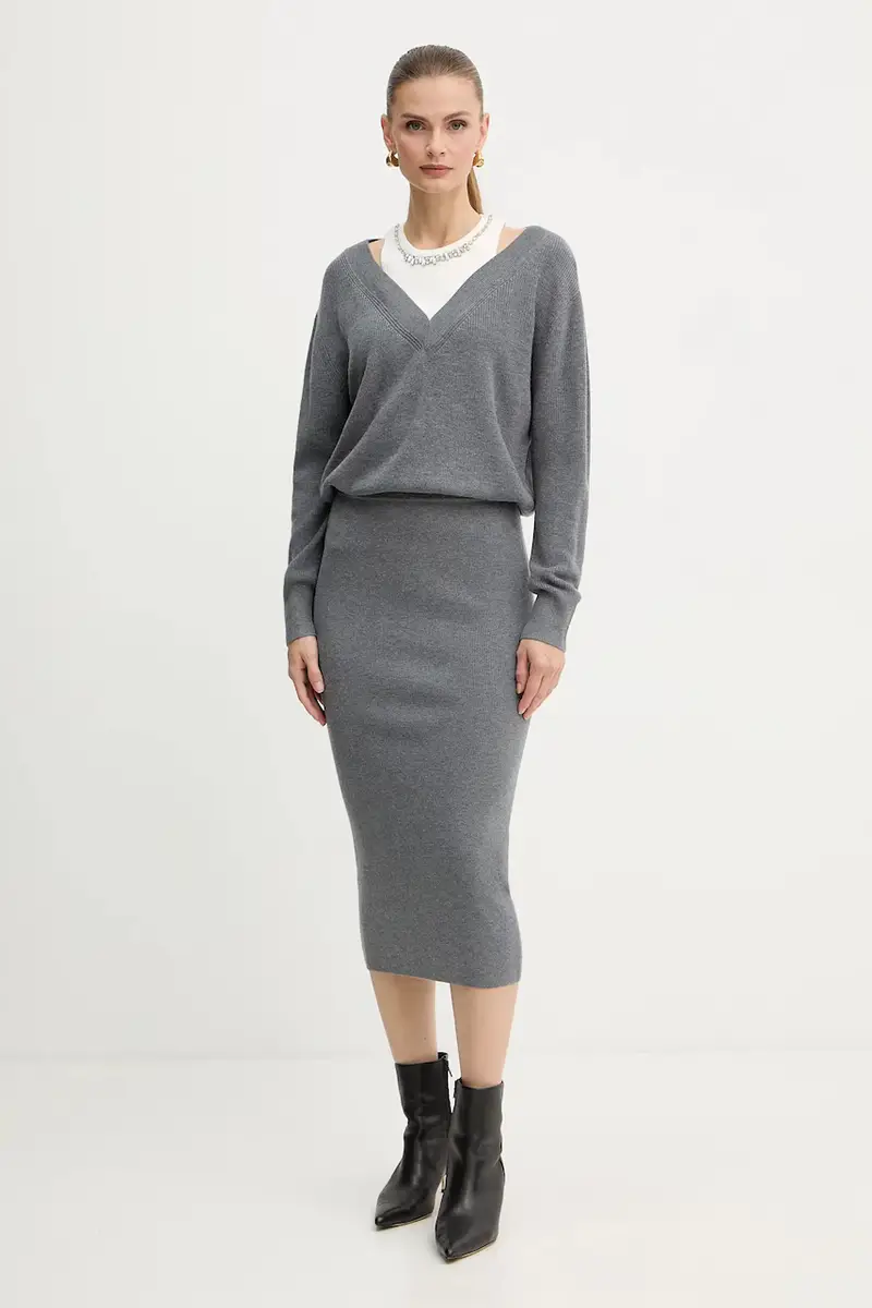 vestito con lana colore grigio MF5161 MA85Q