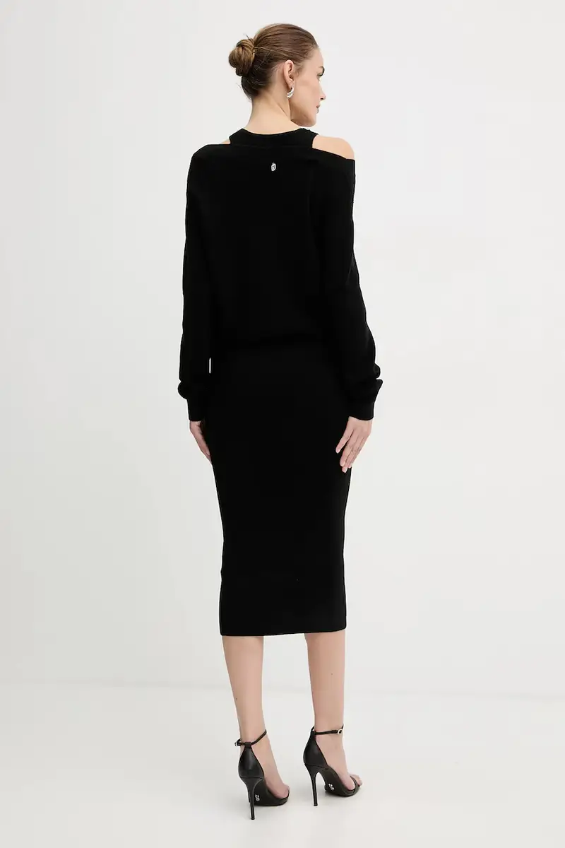 vestito con lana colore nero MF5161 MA85Q miniatura 3