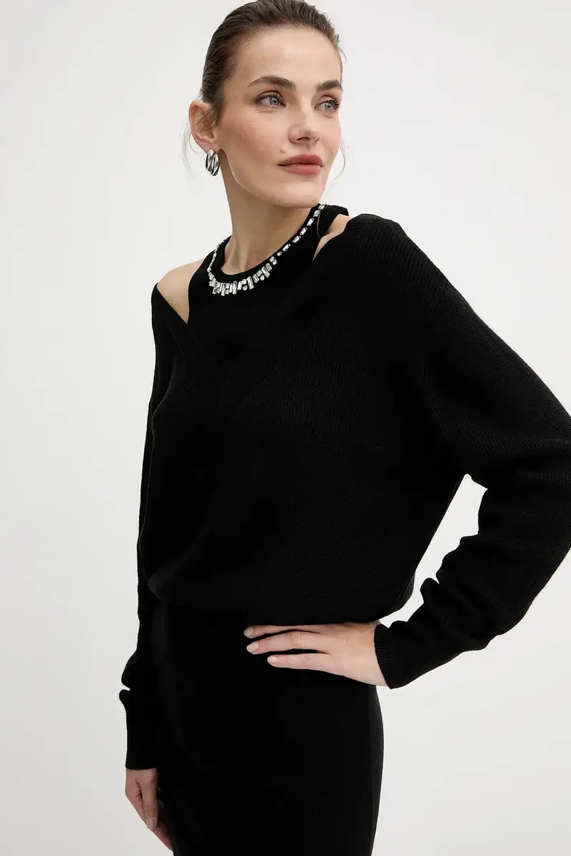 vestito con lana colore nero MF5161 MA85Q miniatura 4