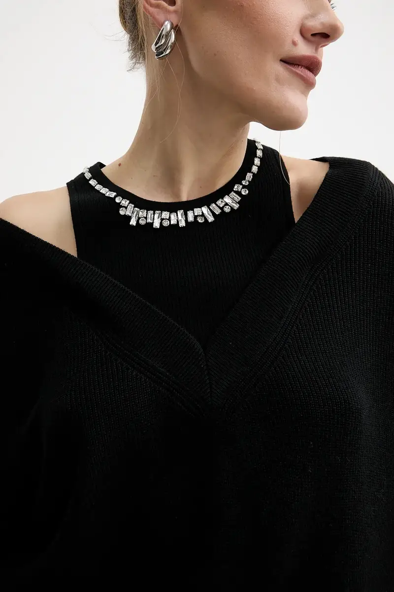 vestito con lana colore nero MF5161 MA85Q miniatura 5