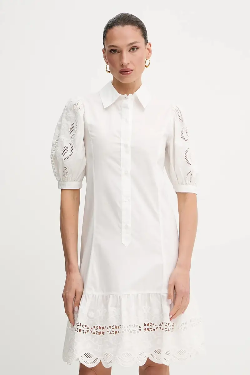 vestito in cotone colore bianco WA5256.T4853