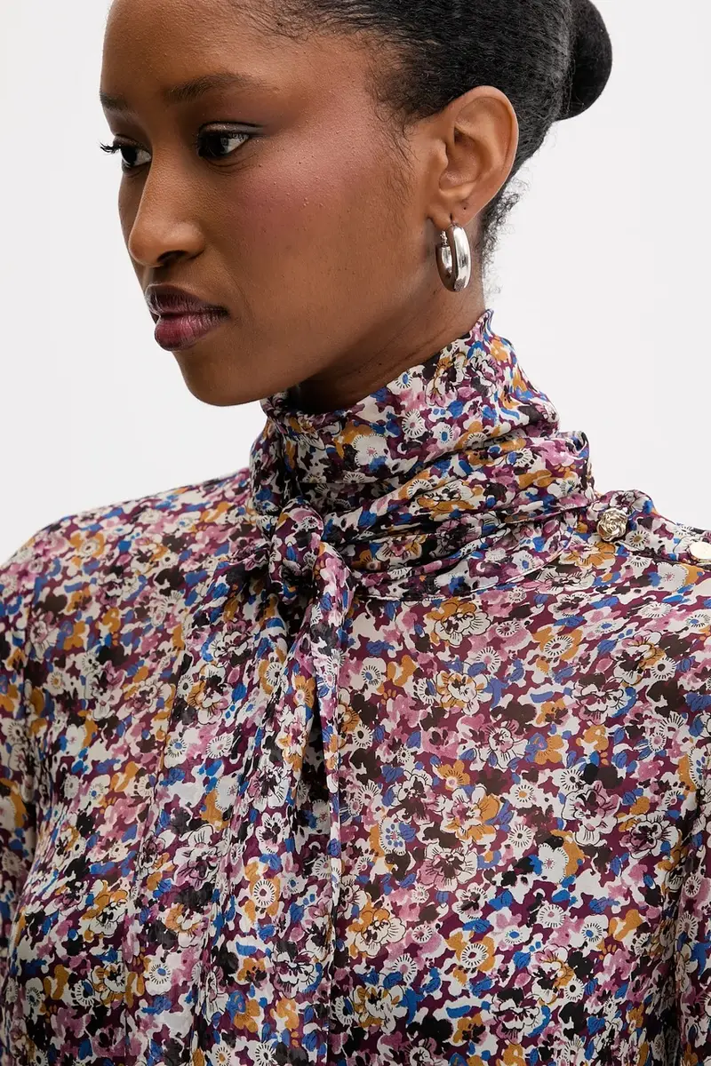 vestito in seta colore violetto MF5001 T2559 miniatura 4