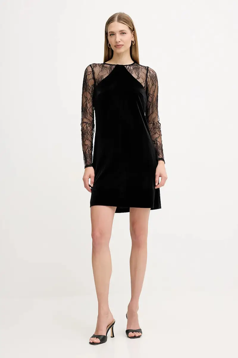 vestito in velluto Nero miniatura 2