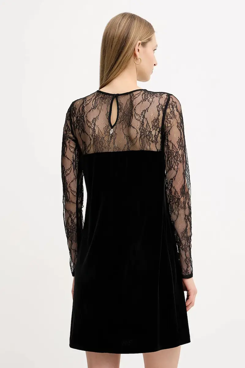 vestito in velluto Nero miniatura 3