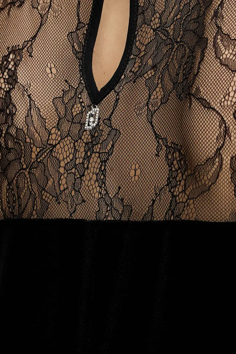 vestito in velluto Nero miniatura 5