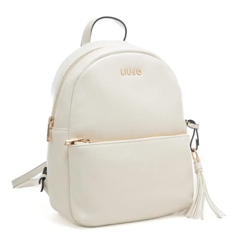 zaino da donna piccolo con tasca frontale crema miniatura 2