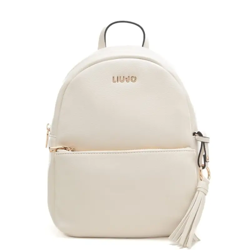 zaino da donna piccolo con tasca frontale crema