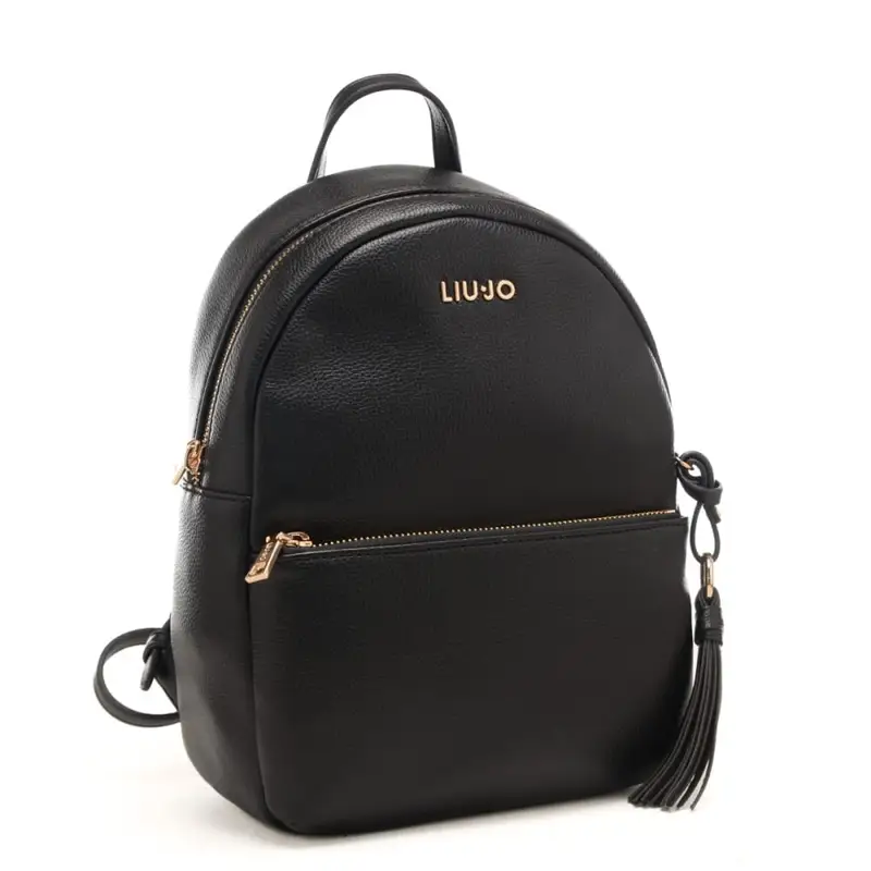 zaino da donna piccolo con tasca frontale nero miniatura 2