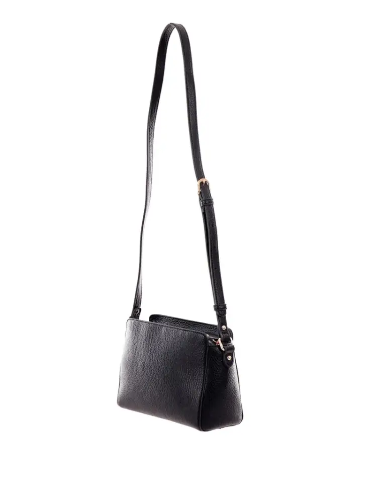 borsa nera donna logo sul fondo miniatura 2