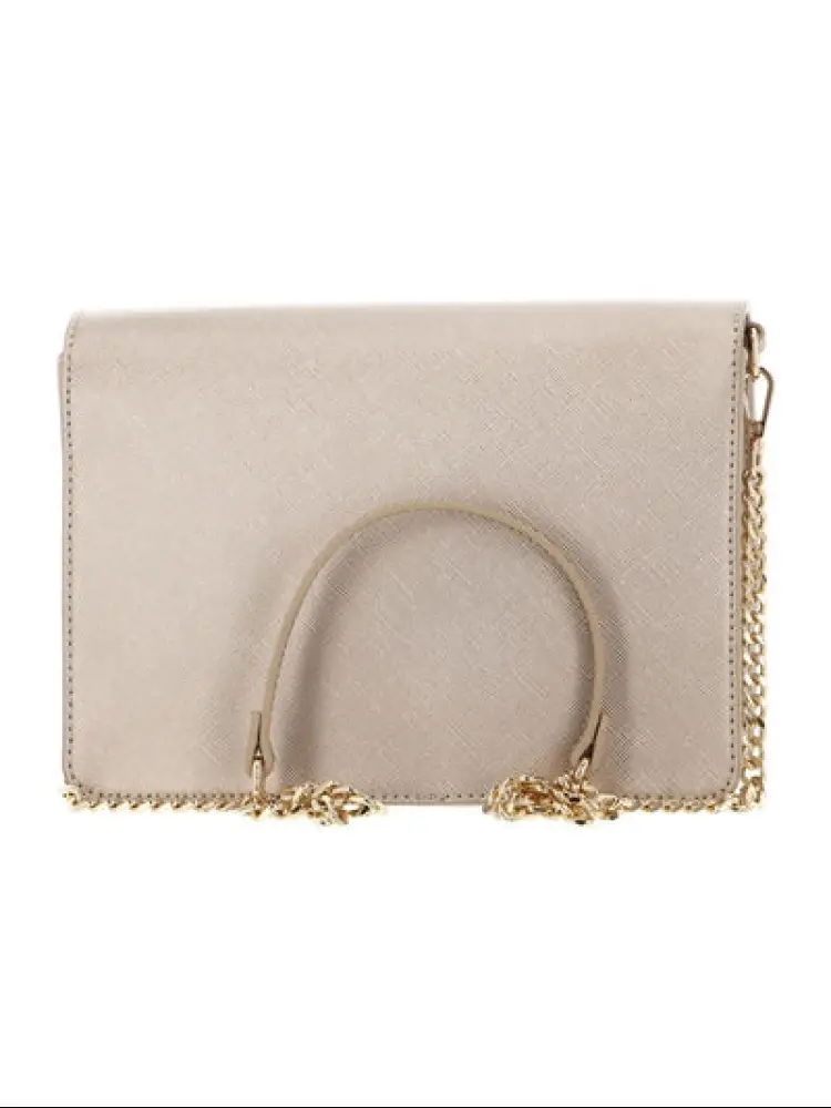 borsa oro chiaro donna logo sul davanti miniatura 2