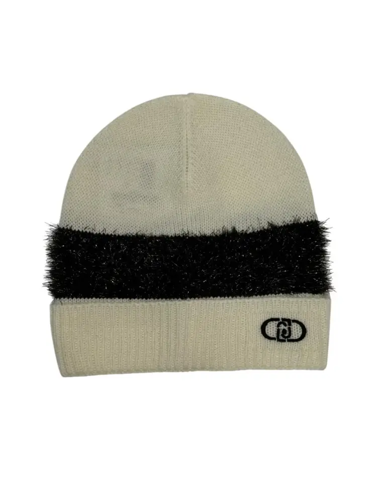 cappello bianco donna logo a contrasto