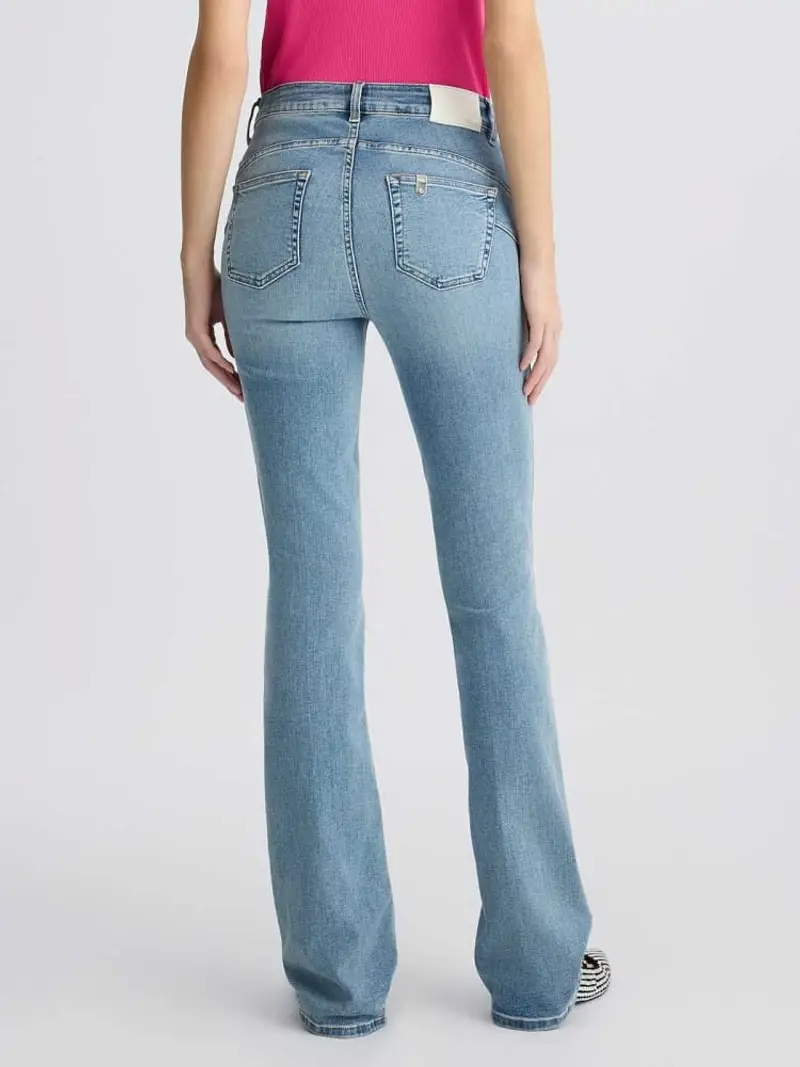 Liujo pantalone in denim chiaro donna patch logo sul retro miniatura 2