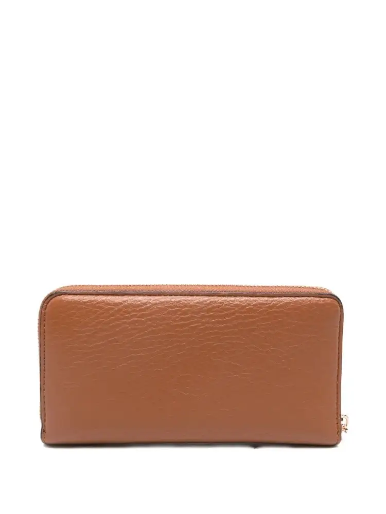 portafoglio marrone donna in ecopelle logo sul davanti oro miniatura 2