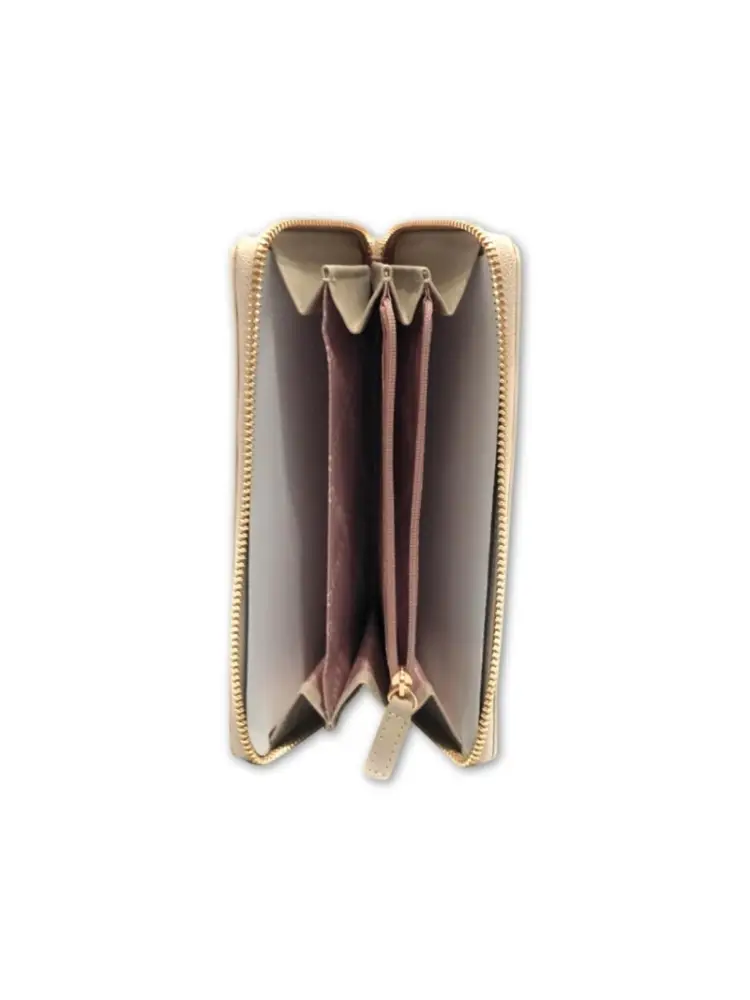 portafoglio oro donna in ecopelle logo tono su tono miniatura 3