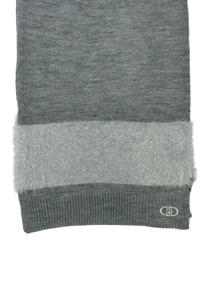 sciarpa grigia donna logo sul fondo miniatura 2