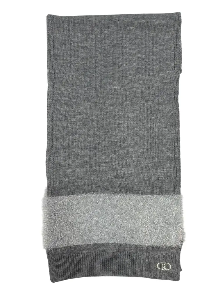 sciarpa grigia donna logo sul fondo