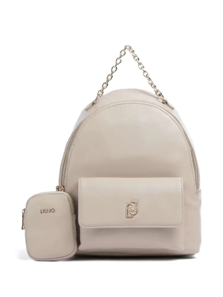 zaino crema donna logo sul davanti