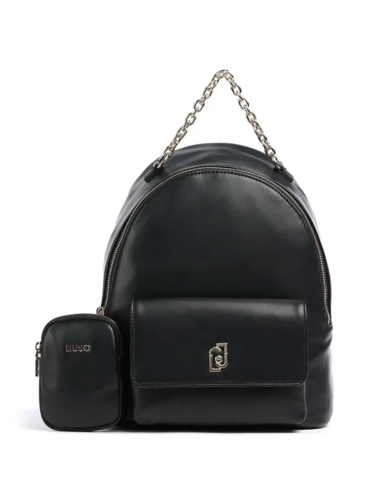 zaino nero donna logo sul davanti