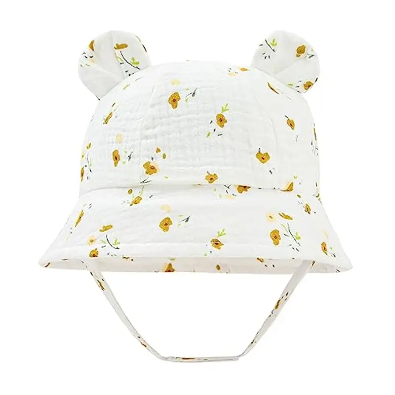 LIUPUUDLY Bambino Cappello da Sole Carino Berretto in Cotone Protezione Solare Cappellino Berretto da Pescatore da Spiaggia Bucket Hat (G)