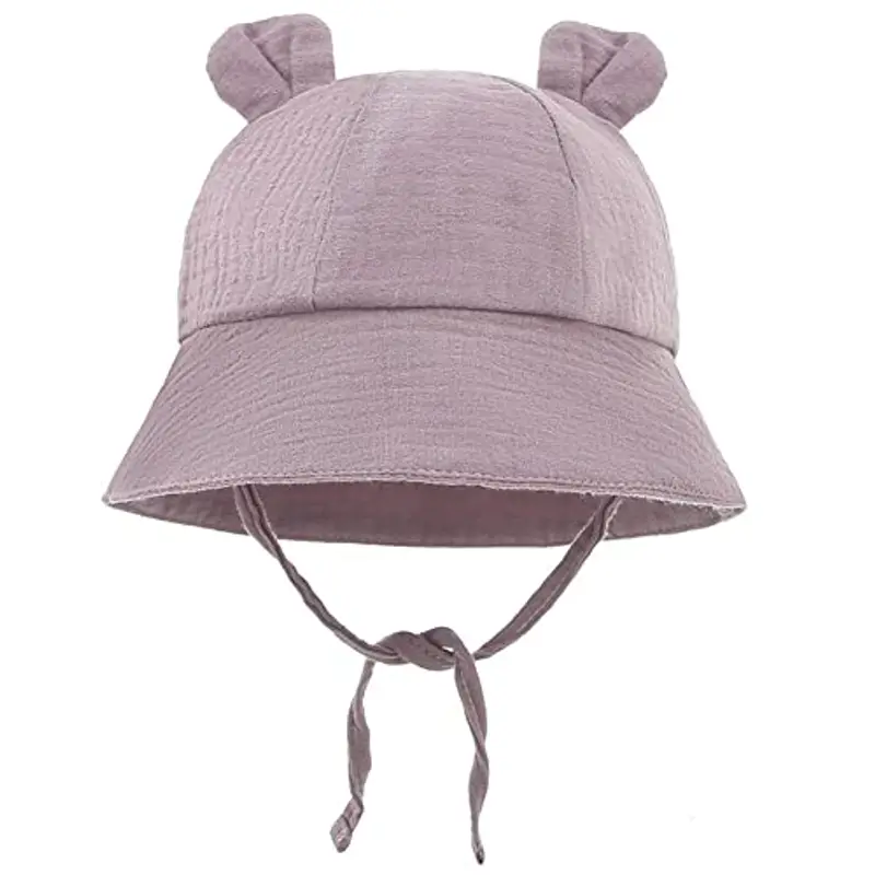 LIUPUUDLY Bambino Cappello da Sole Carino Berretto in Cotone Protezione Solare Cappellino Berretto da Pescatore da Spiaggia Bucket Hat (Porpora)