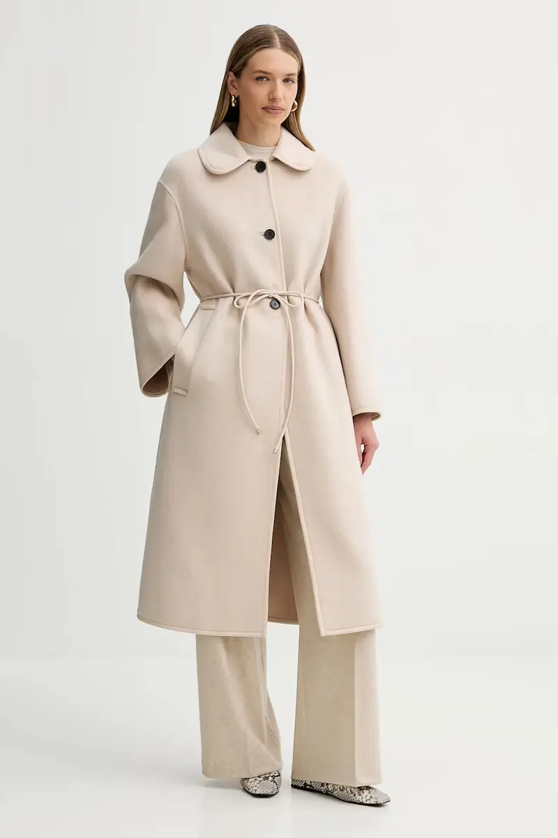 cappotto con lana colore beige L5WW33