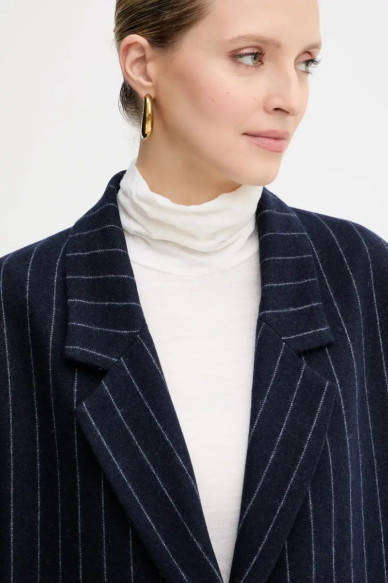 cappotto in cashemire colore blu navy F5WL42 miniatura 4