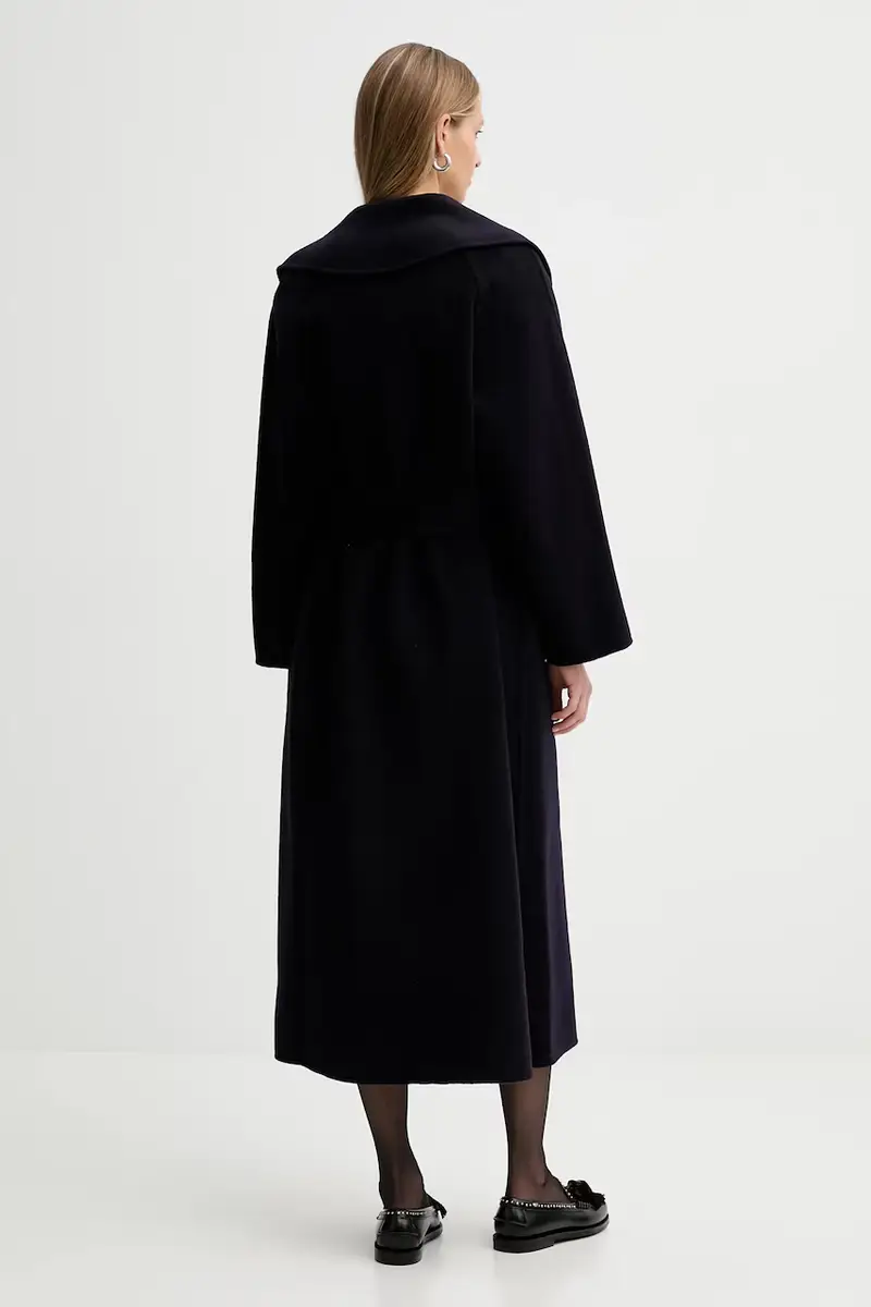 cappotto in lana colore blu navy F5WW70 miniatura 3