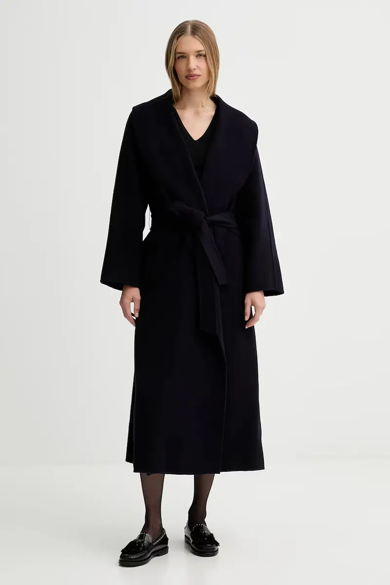 cappotto in lana colore blu navy F5WW70