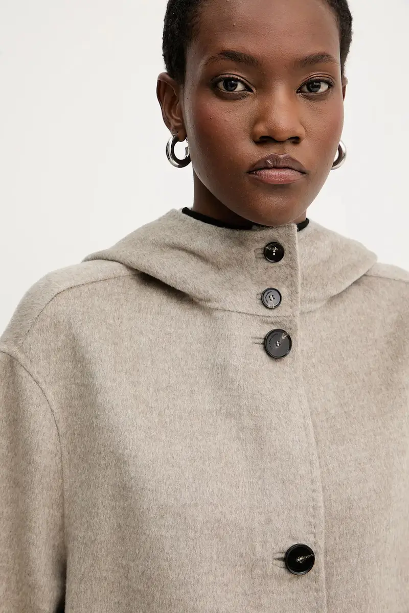 cappotto in lana colore marrone F5WW72 miniatura 4