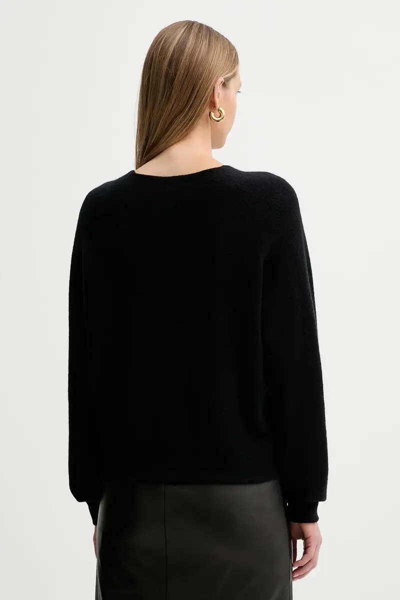 cardigan con lana colore nero L5WG01 miniatura 3