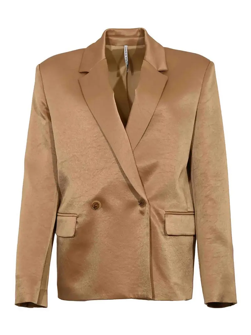 Giacca Benedict In Raso Fluido Argento