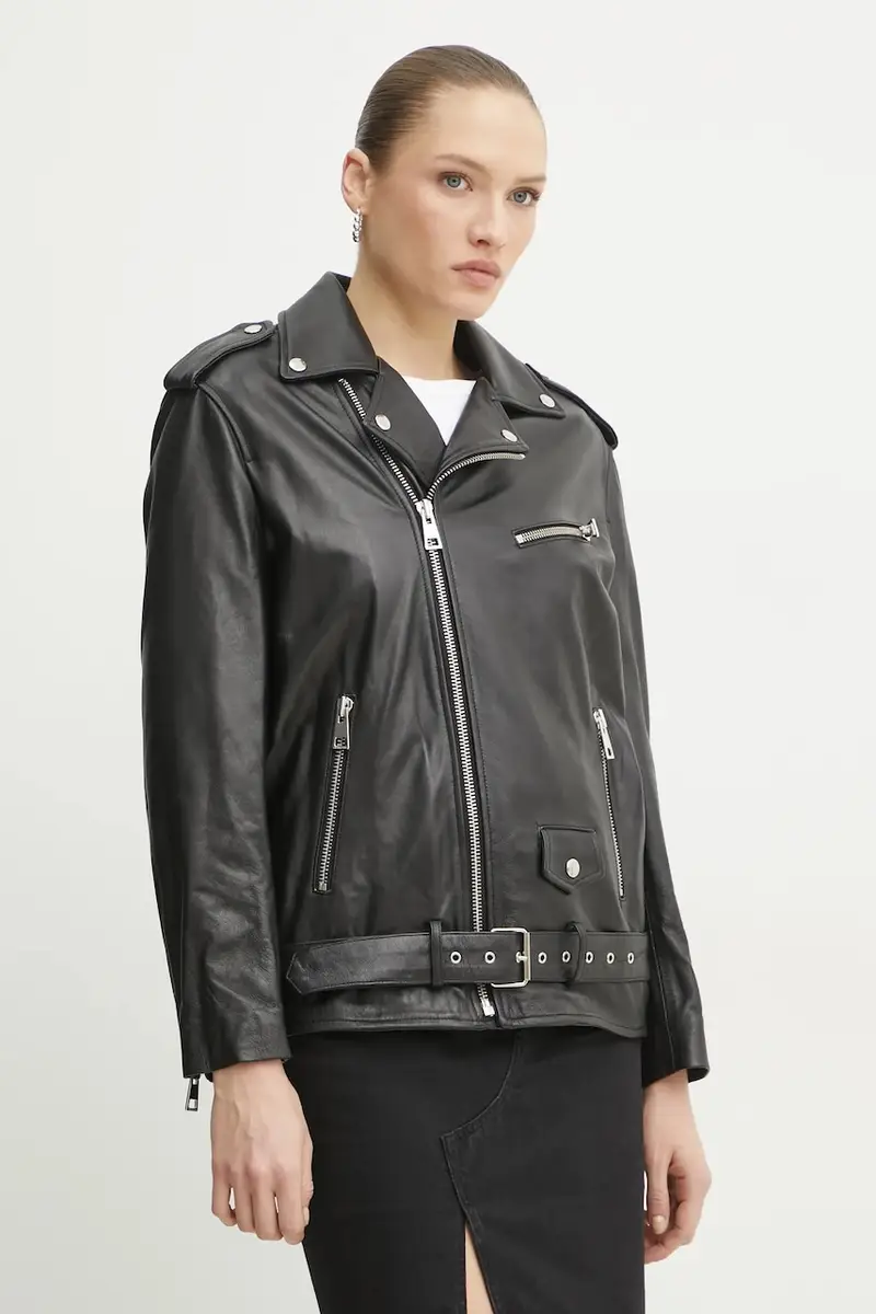 giacca da motociclista colore nero F5SX37