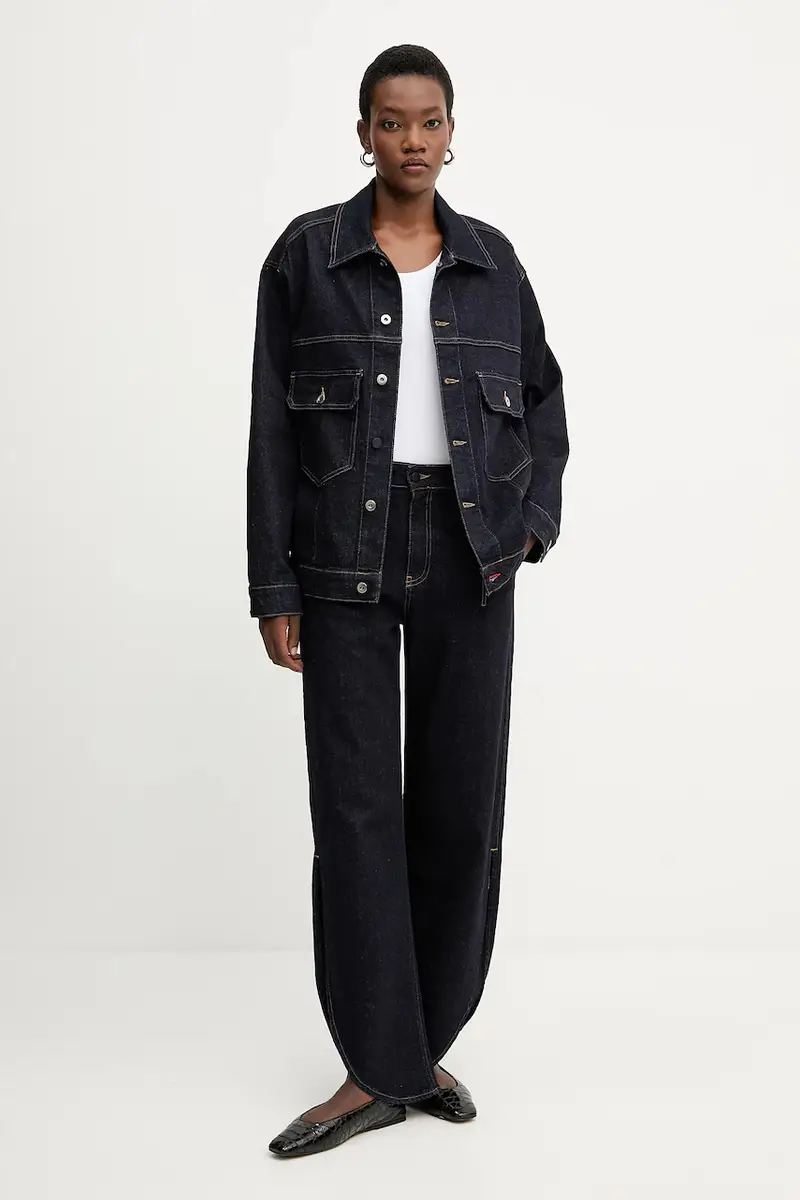 giacca di jeans colore blu navy F5WY75 miniatura 2