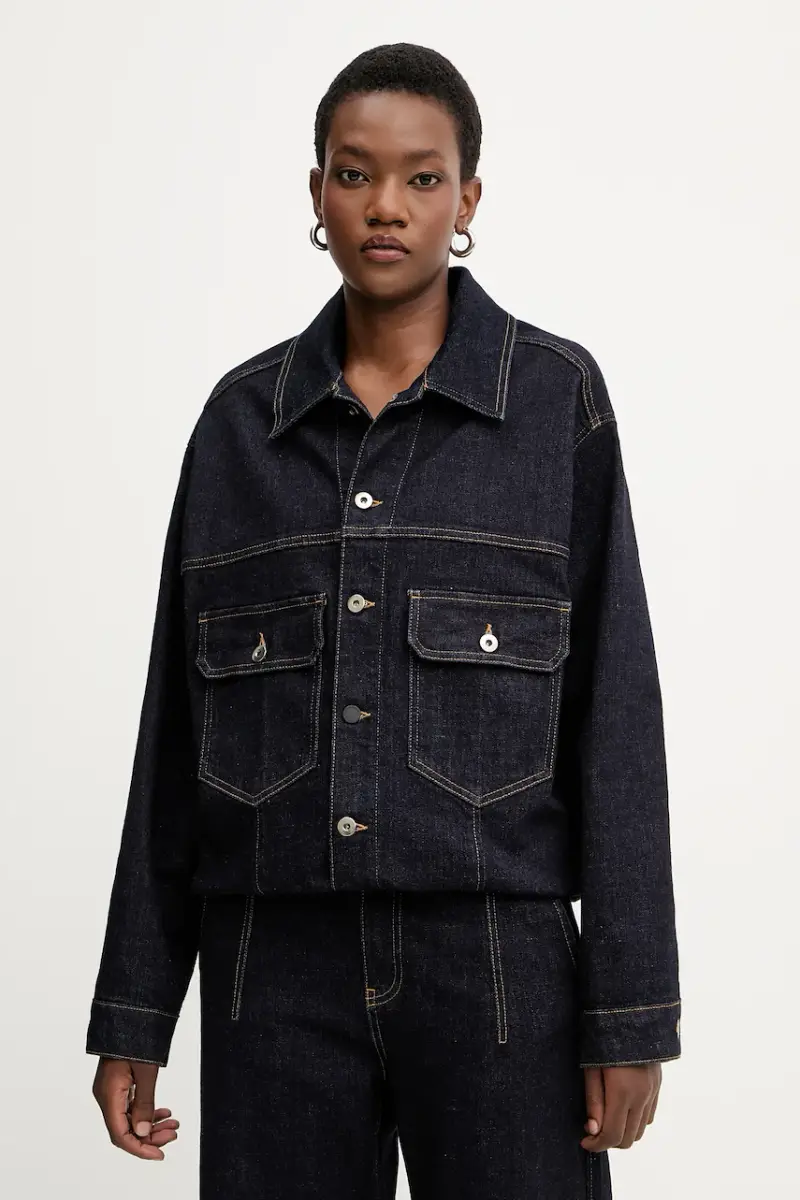 giacca di jeans colore blu navy F5WY75