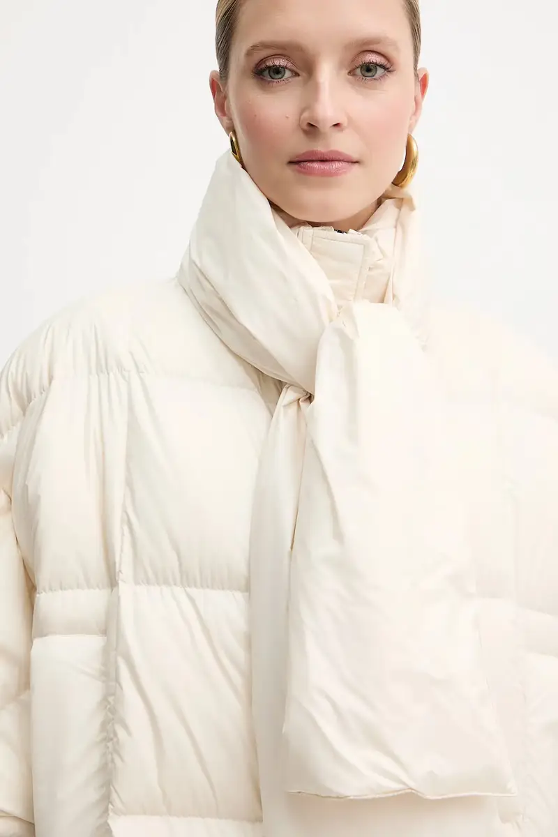 gilet in piuma colore beige F5WW20 miniatura 4