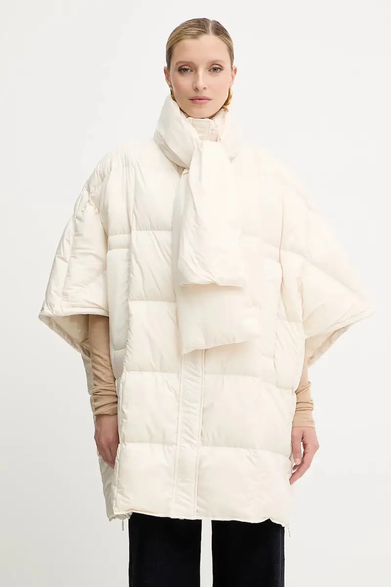 gilet in piuma colore beige F5WW20