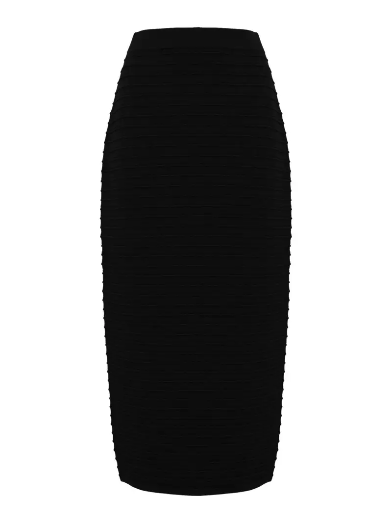 Gonna con motivo in rilievo Nero