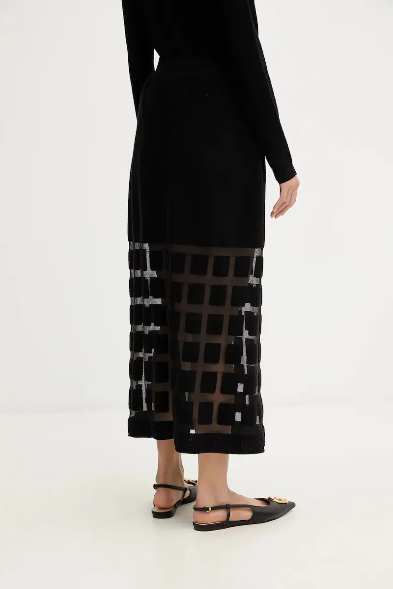 gonna in lana colore nero L5WA78 miniatura 3