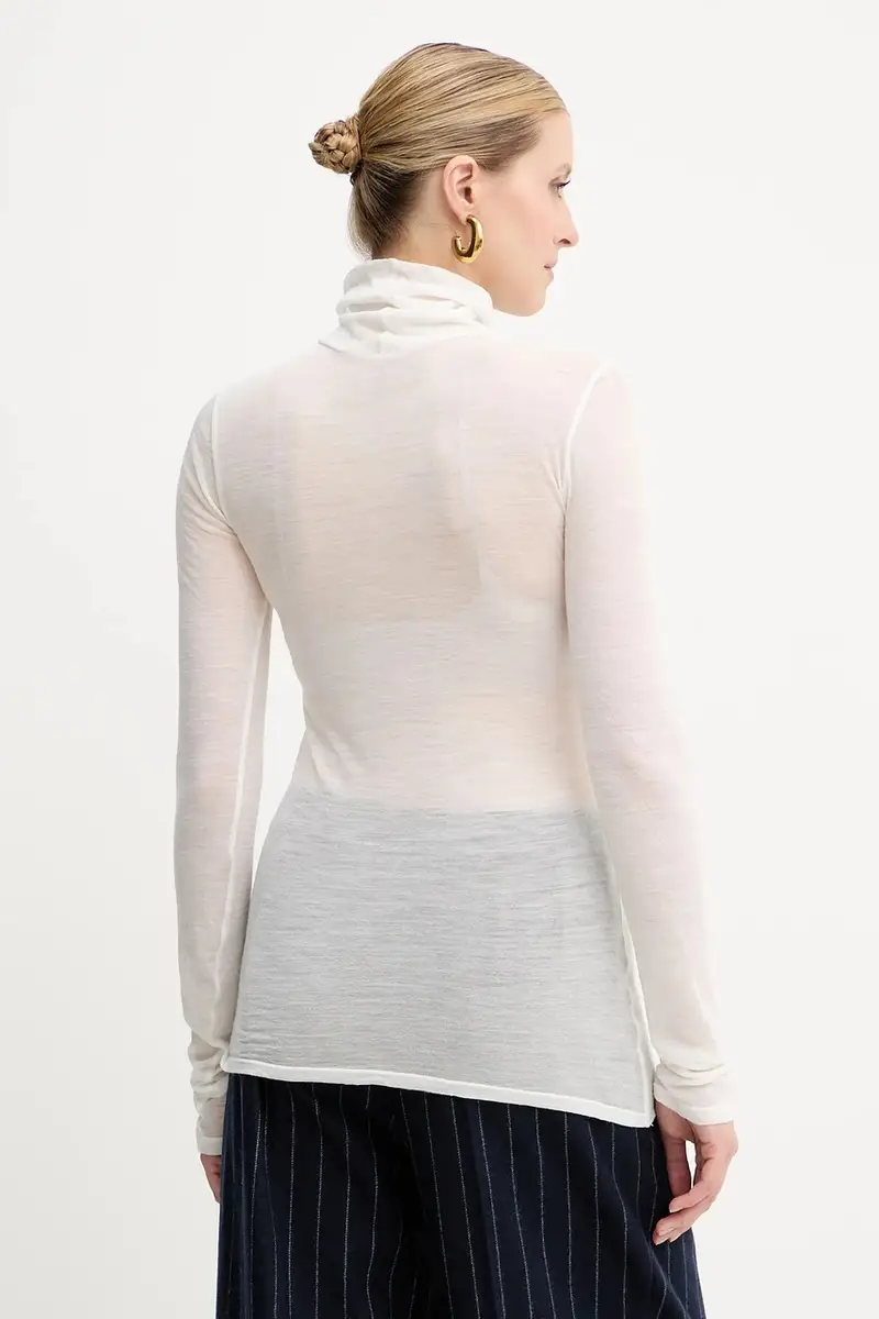 longsleeve in cotone colore beige F5WH17 miniatura 3